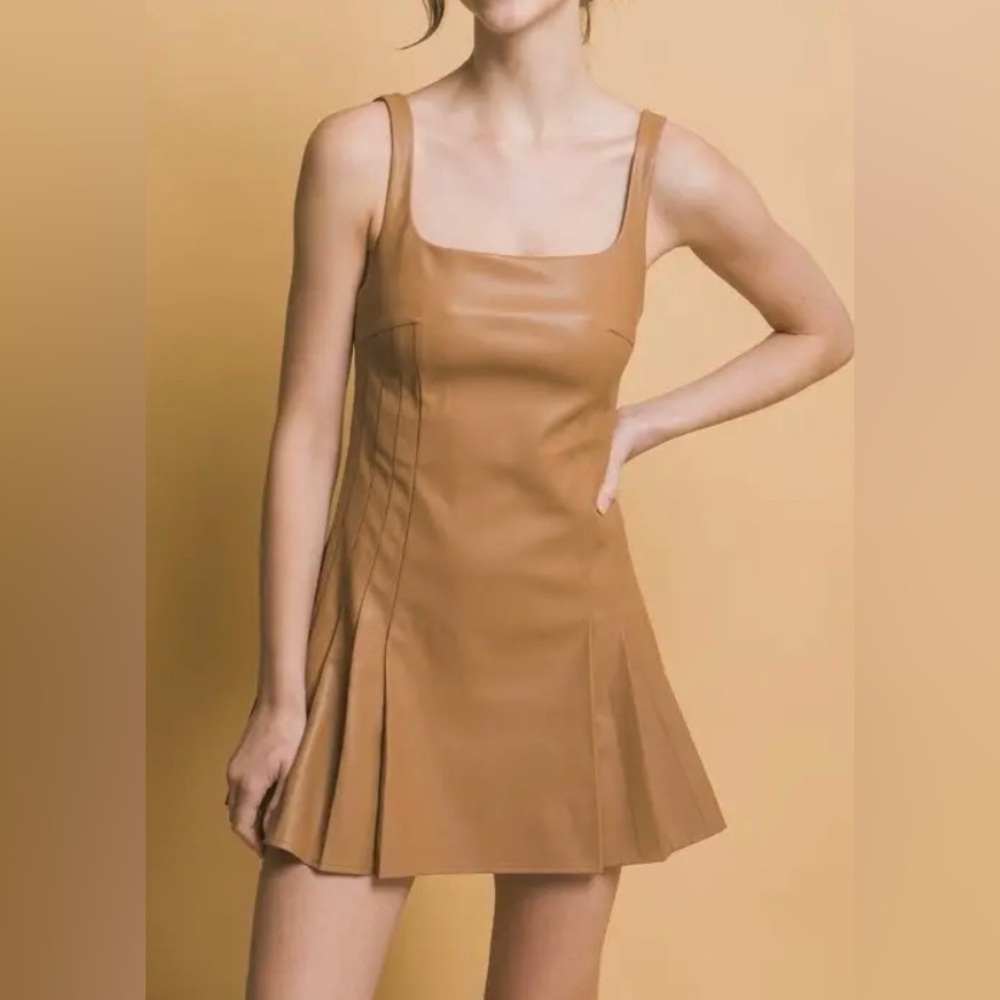 Love Tree Mini Vegan Leather Dress